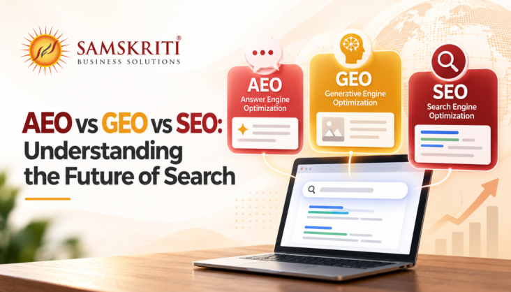 AEO vs GEO vs SEO comparison showing the future of search