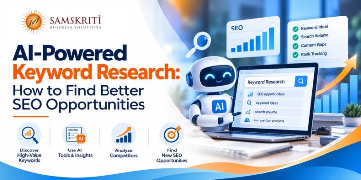 AI-powered keyword research identifying SEO opportunities and content gaps